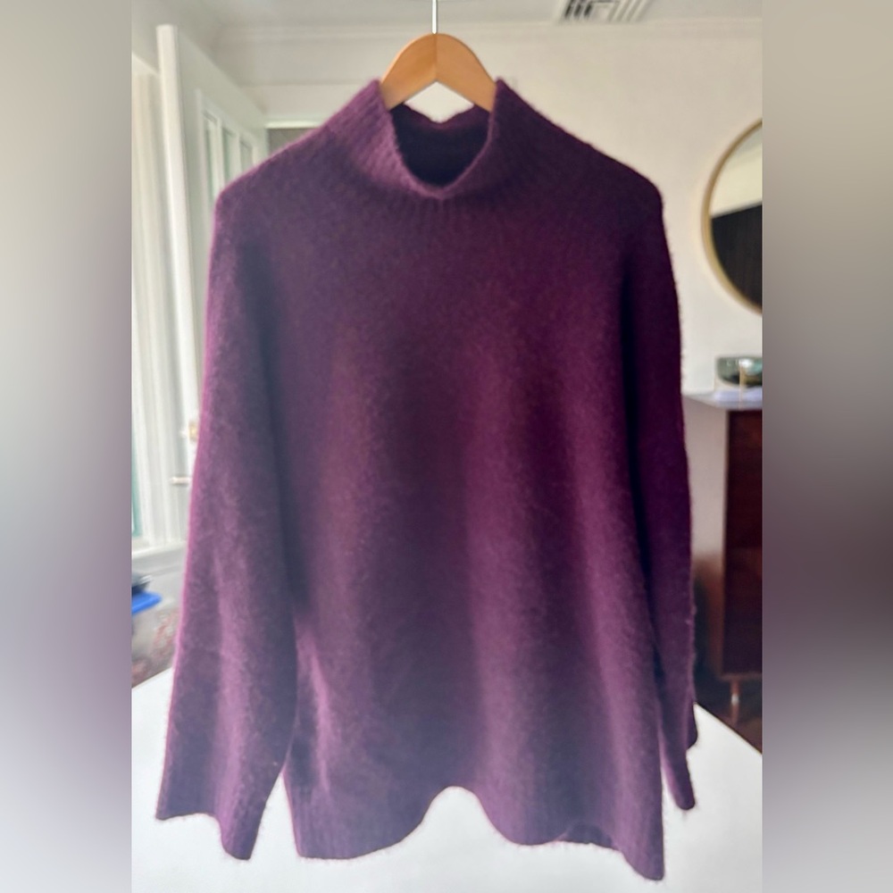 Eileen Fisher Cashmere Silk Bliss Turtleneck Box-Top - Medium